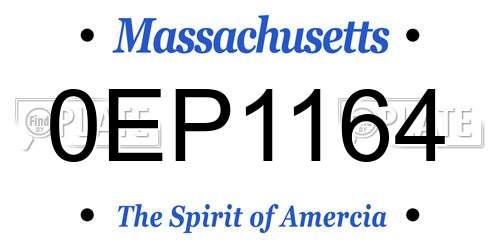 0EP1164 Massachusetts License Plate