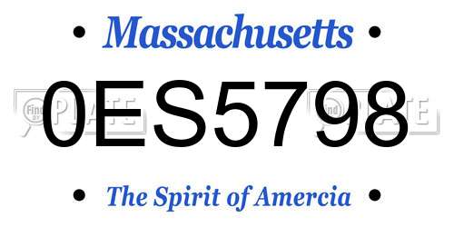0ES5798 Massachusetts License Plate