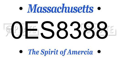 0ES8388 Massachusetts License Plate