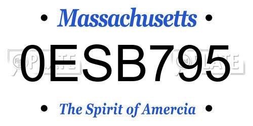 0ESB795 Massachusetts License Plate