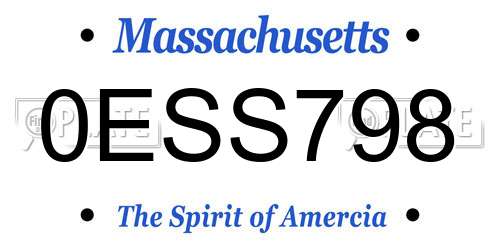 0ESS798 Massachusetts License Plate
