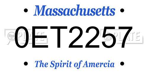 0ET2257 Massachusetts License Plate