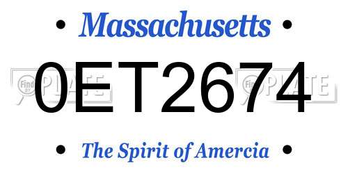 0ET2674 Massachusetts License Plate