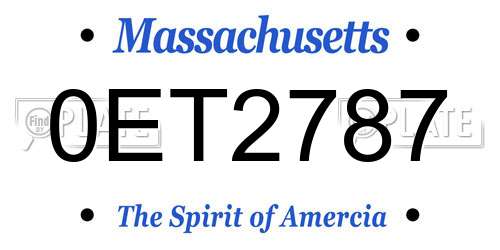 0ET2787 Massachusetts License Plate