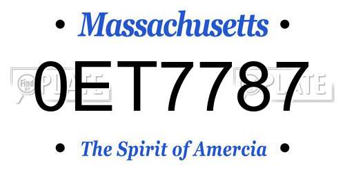 0ET7787 Massachusetts License Plate