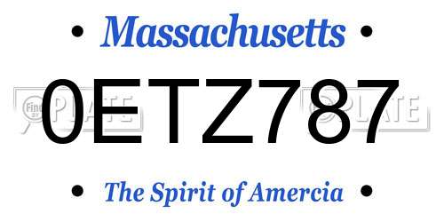 0ETZ787 Massachusetts License Plate