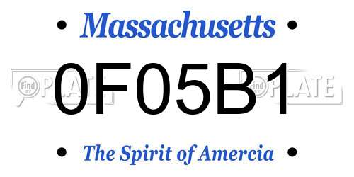 0F05B1 Massachusetts License Plate
