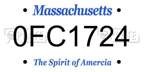 0FC1724 Massachusetts License Plate
