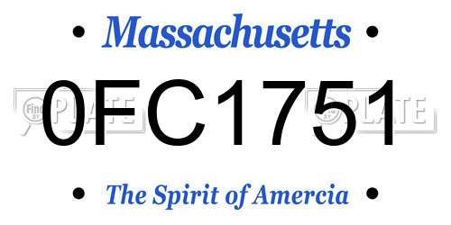 0FC1751 Massachusetts License Plate