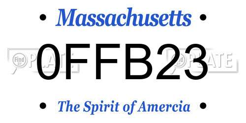 0FFB23 Massachusetts License Plate