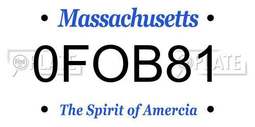 0FOB81 Massachusetts License Plate
