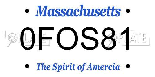 0FOS81 Massachusetts License Plate