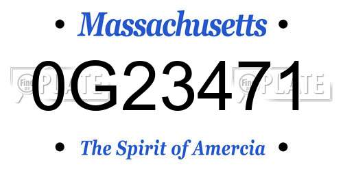 0G23471 Massachusetts License Plate