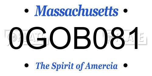 0GOB081 Massachusetts License Plate