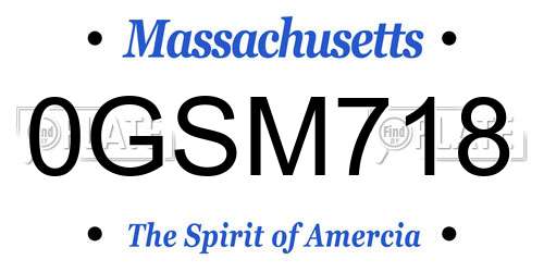 0GSM718 Massachusetts License Plate