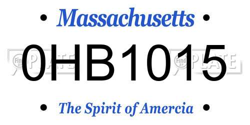 0HB1015 Massachusetts License Plate