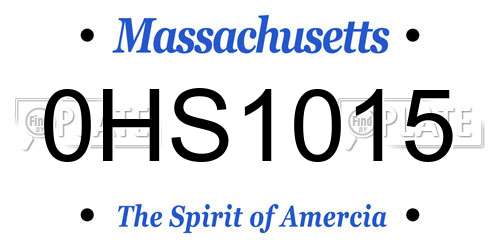 0HS1015 Massachusetts License Plate