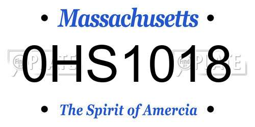 0HS1018 Massachusetts License Plate