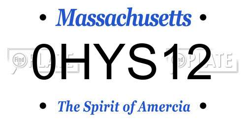0HYS12 Massachusetts License Plate