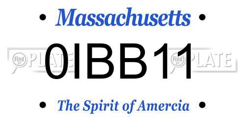 0IBB11 Massachusetts License Plate