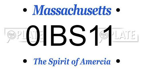 0IBS11 Massachusetts License Plate