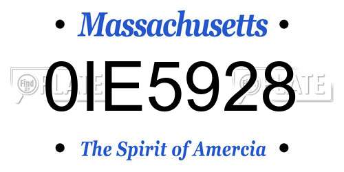 0IE5928 Massachusetts License Plate