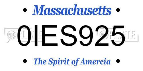0IES925 Massachusetts License Plate