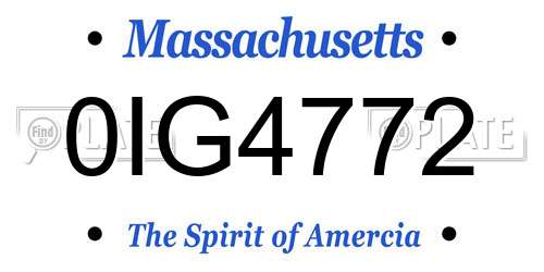 0IG4772 Massachusetts License Plate