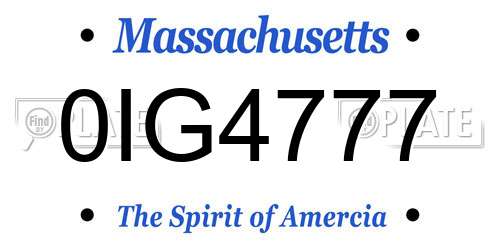0IG4777 Massachusetts License Plate