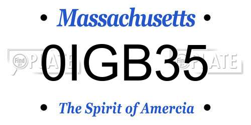0IGB35 Massachusetts License Plate
