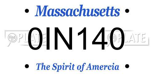 0IN140 Massachusetts License Plate
