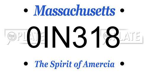 0IN318 Massachusetts License Plate