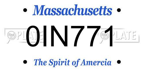 0IN771 Massachusetts License Plate