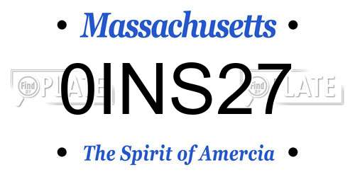0INS27 Massachusetts License Plate