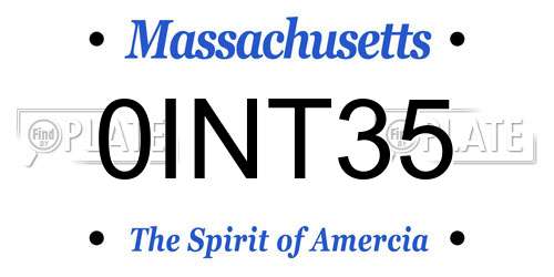 0INT35 Massachusetts License Plate
