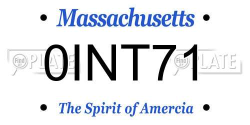 0INT71 Massachusetts License Plate