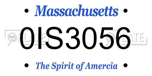 0IS3056 Massachusetts License Plate