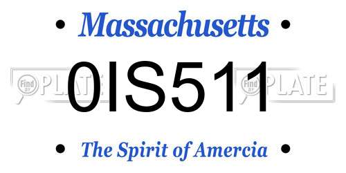 0IS511 Massachusetts License Plate