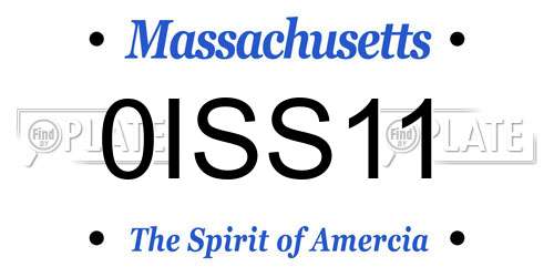 0ISS11 Massachusetts License Plate