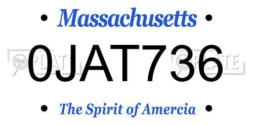 0JAT736 Massachusetts License Plate