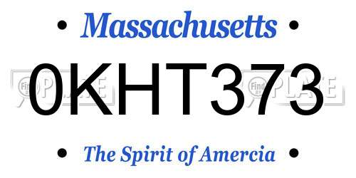 0KHT373 Massachusetts License Plate
