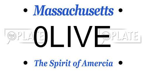 0LIVE Massachusetts License Plate