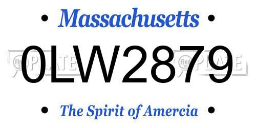 0LW2879 Massachusetts License Plate