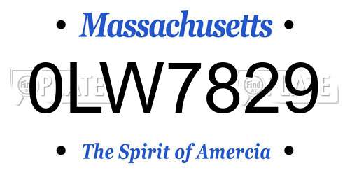 0LW7829 Massachusetts License Plate