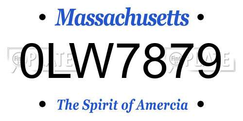 0LW7879 Massachusetts License Plate