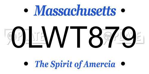 0LWT879 Massachusetts License Plate
