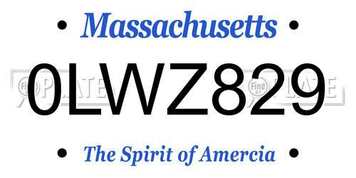0LWZ829 Massachusetts License Plate