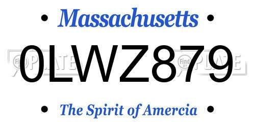 0LWZ879 Massachusetts License Plate