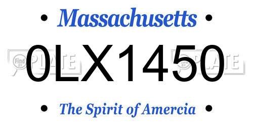 0LX1450 Massachusetts License Plate