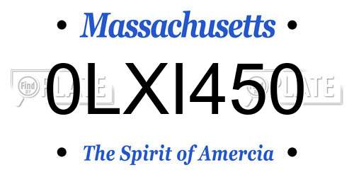 0LXI450 Massachusetts License Plate